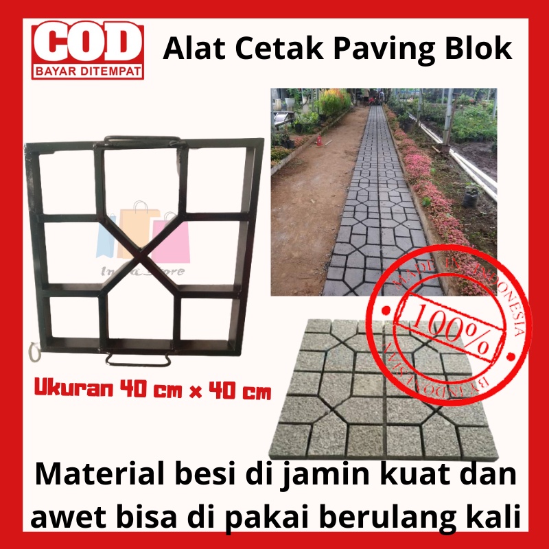 Cetakan Paving Block Cor Semen Taman Paping Blok Ukuran 40 x 40 besi