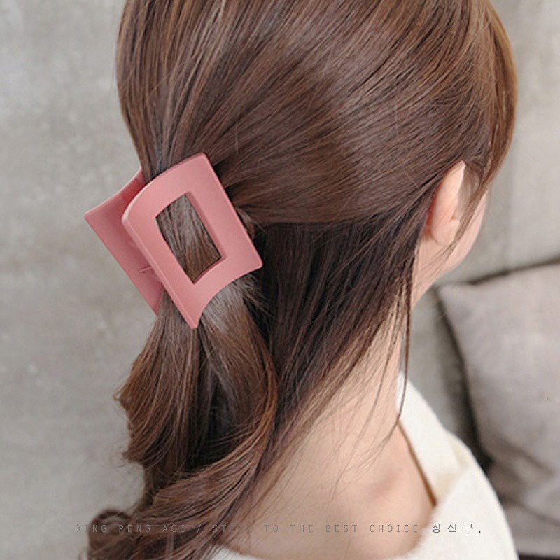 Jedai Doff 5cm Jepit Rambut Salon Doff Model Kotak Bolong Matte Hollow Square Hair Claw Clips