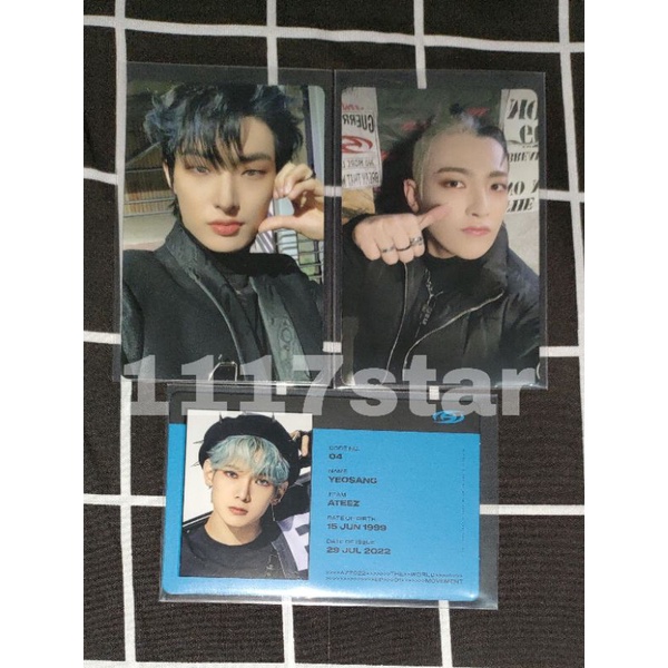 ateez the world movement A ver pc reg lim id mingi hongjoong yeosang photocard id card