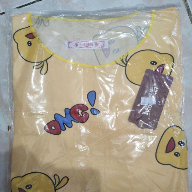 Baju tidur Wanita Import Bahan Kaos Spandex Tebal Aneka Motif All Size L Short Pants-Tweety cream