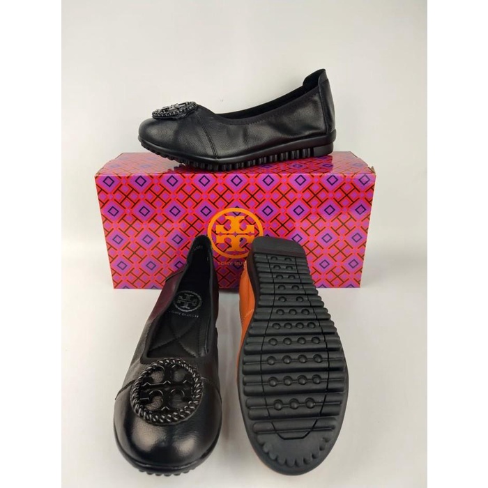 Tory Burch Flat Shoes Gold Plate Sepatu Flat Wanita