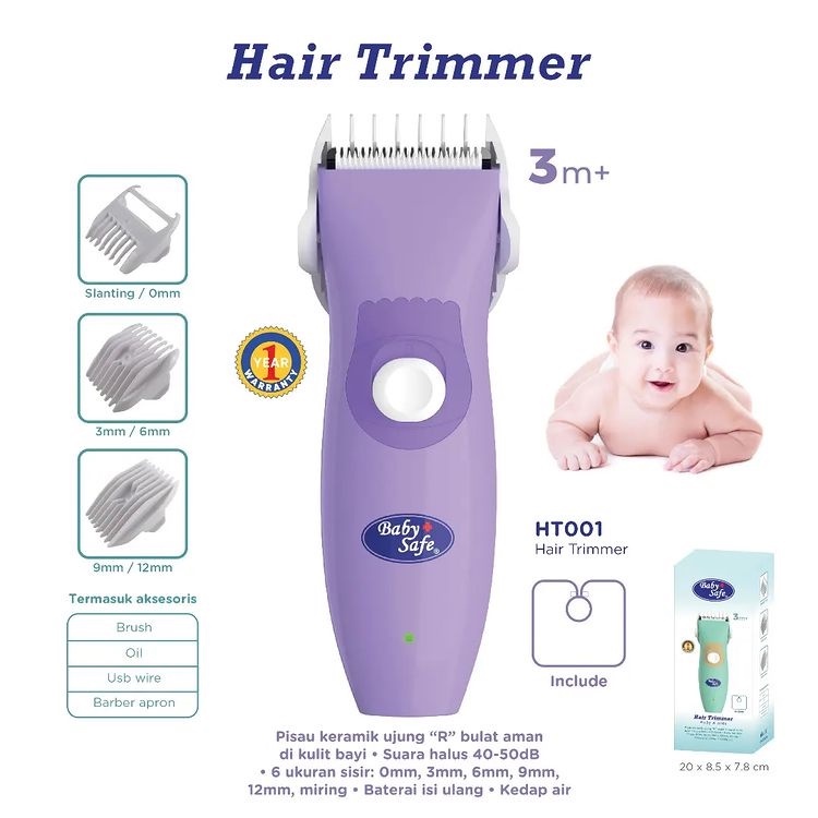 Baby Safe Hair Trimmer Alat Cukur Rambut Bayi