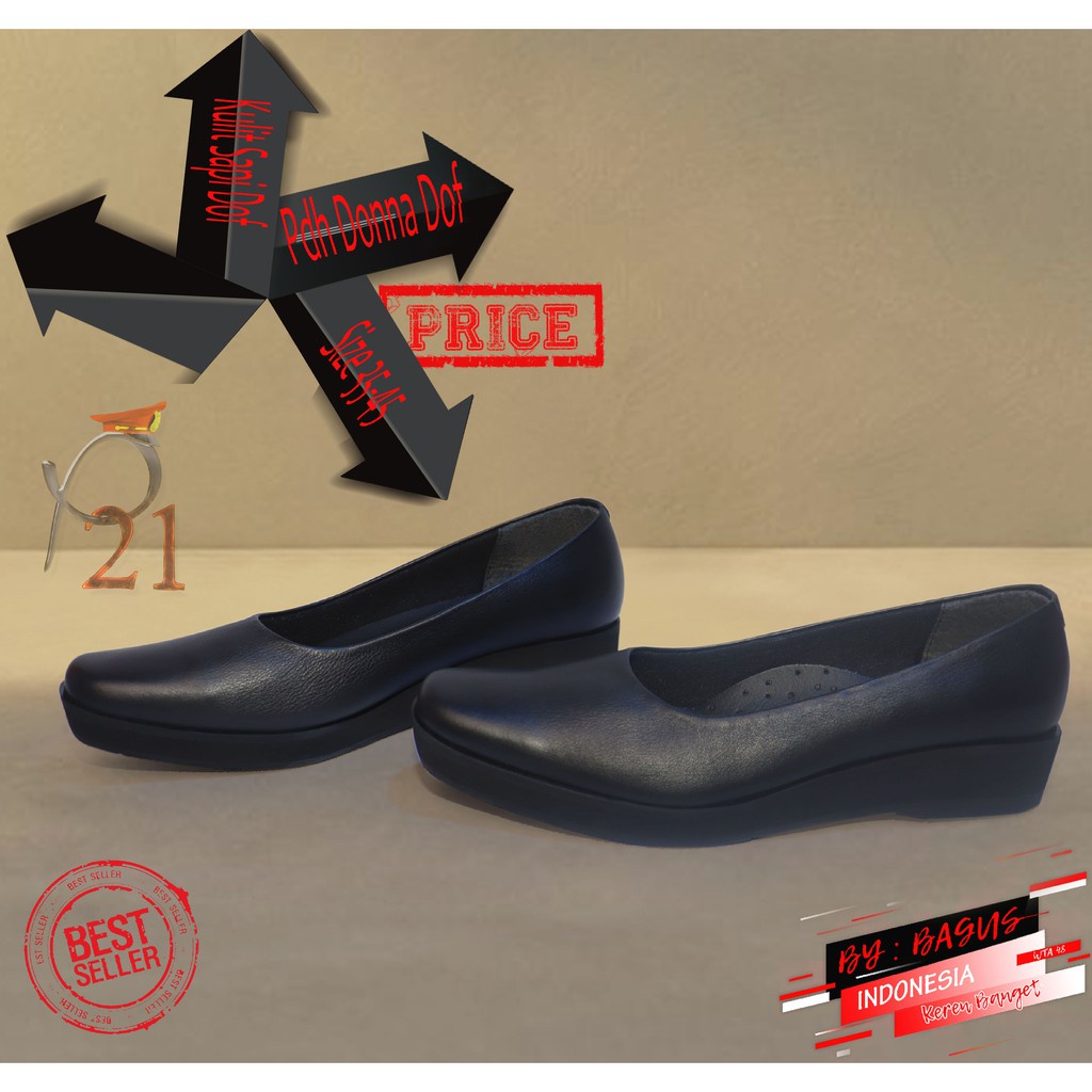 PDH DONNA DOF 3 CM / SEPATU WANITA / P21 / POLWAN / DOP
