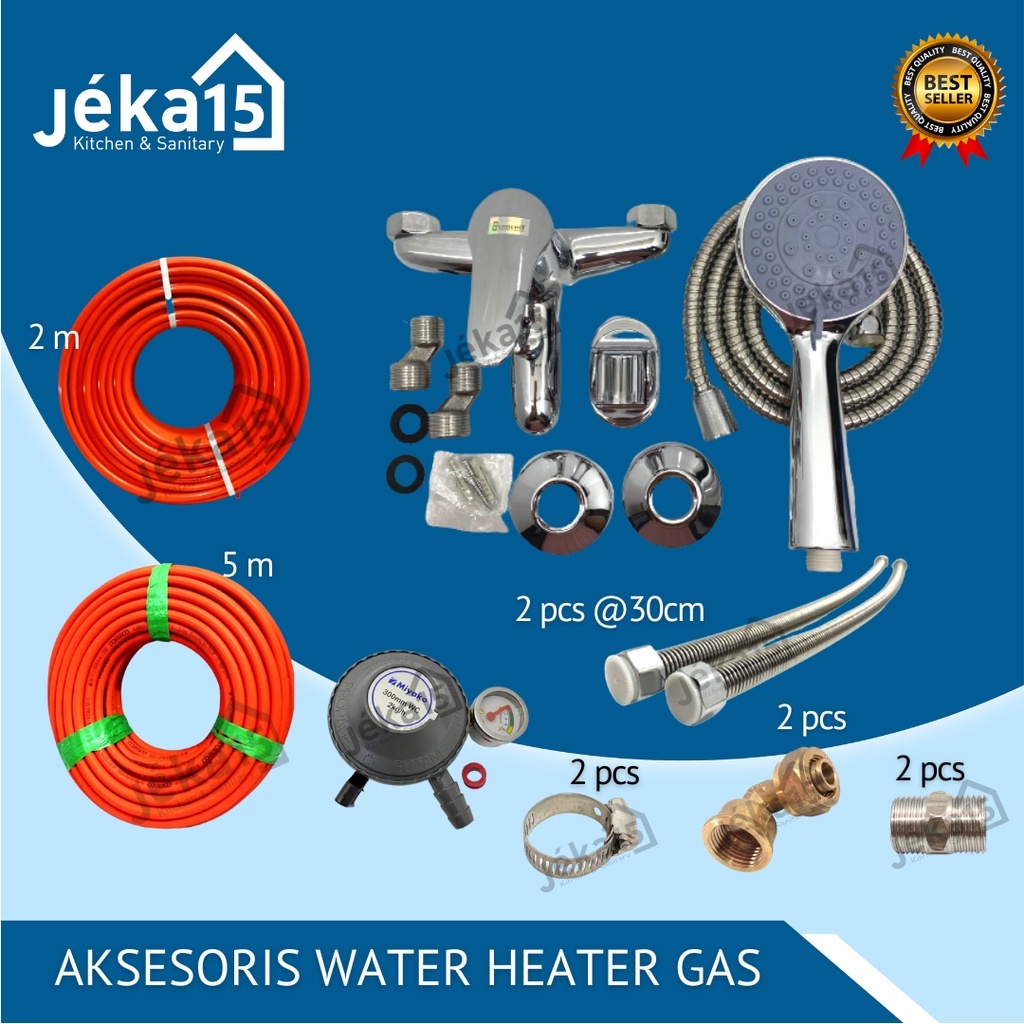 PAKET LENGKAP AKSESORIS WATER HEATER GAS MURAH/INSTALASI BOBOK TEMBOK