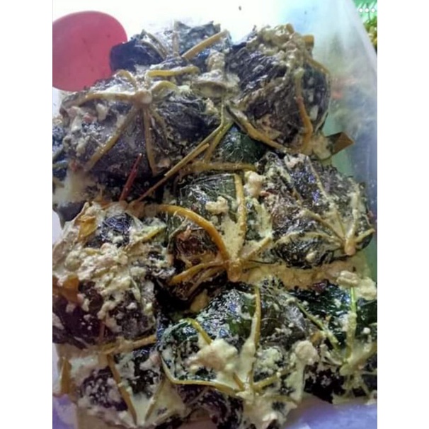 

pepes daun pepaya singkong santan