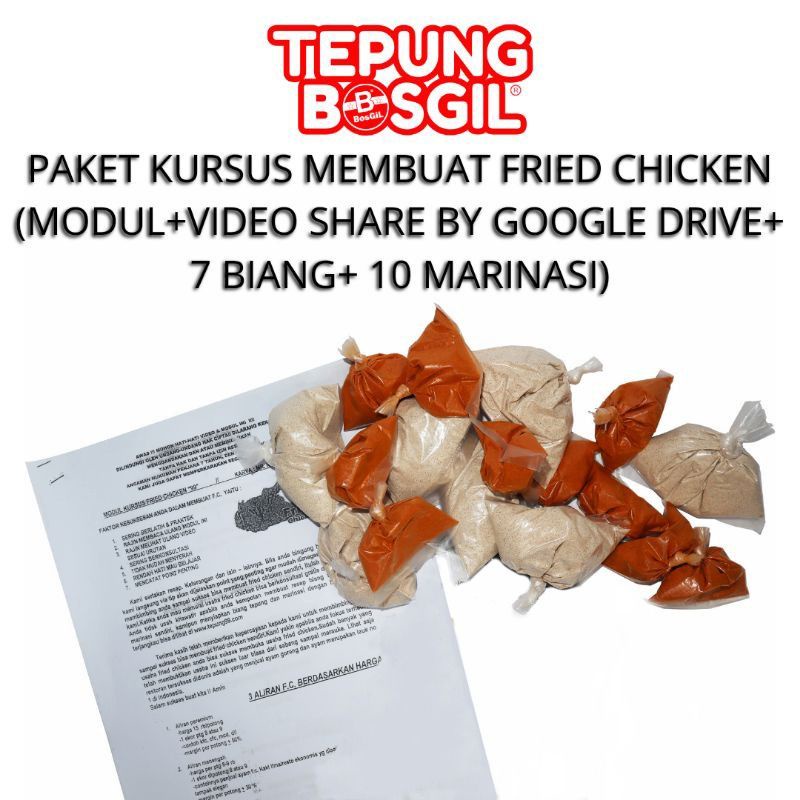 Paket Kursus Percobaan Membuat Fried Chicken lengkap dengan video dan Modul Panduan + Gratis Ongkir