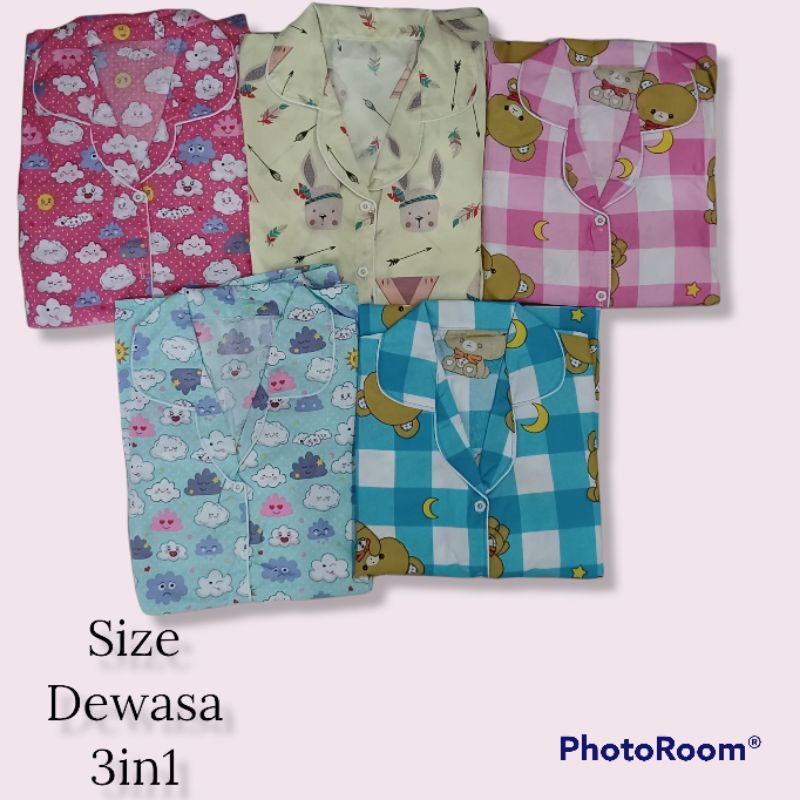 piyama dewasa 3in1