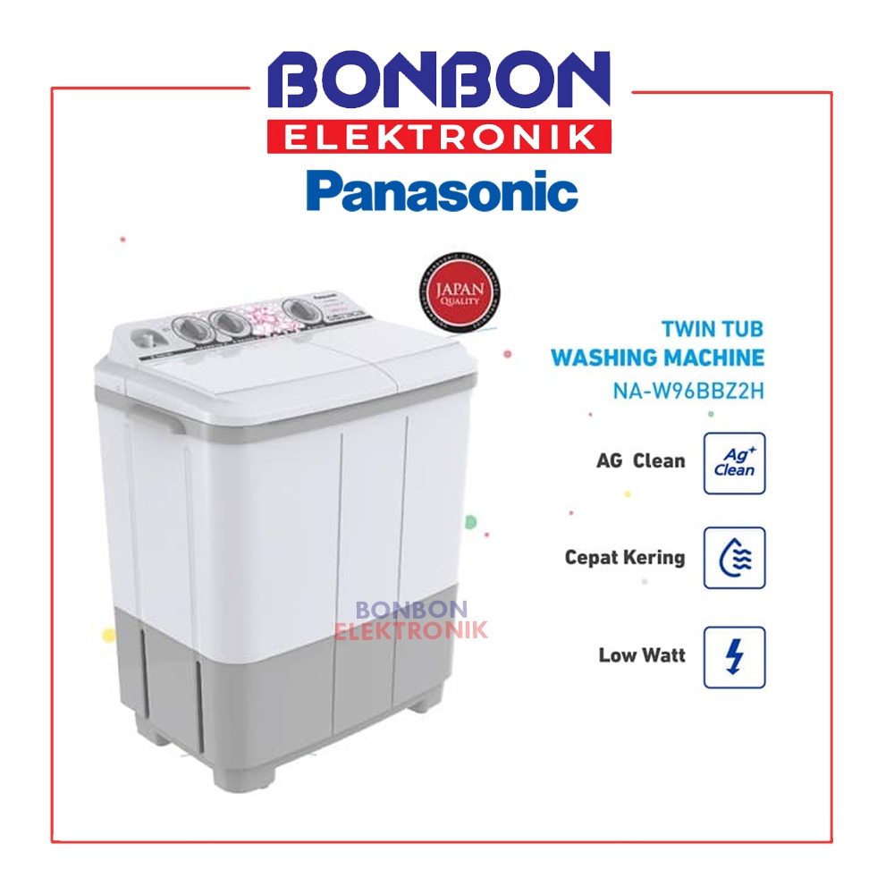 Panasonic Mesin Cuci 2 Tabung 9.5KG NA-W96BBZ / NAW 96 BBZ / NAW96BBZ