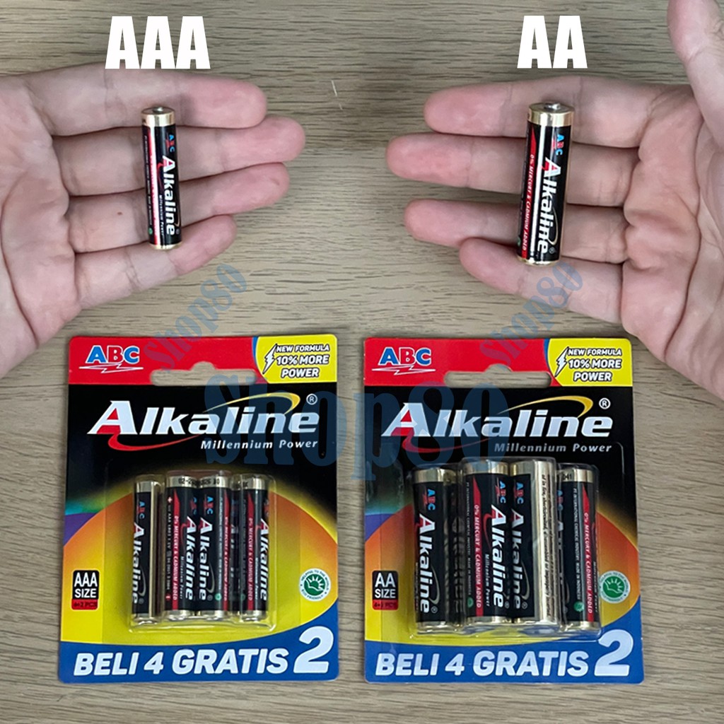 ABC Alkaline AAA / AA 6 pcs Baterai Batere Batre Battery A3 / A2 isi 6pcs