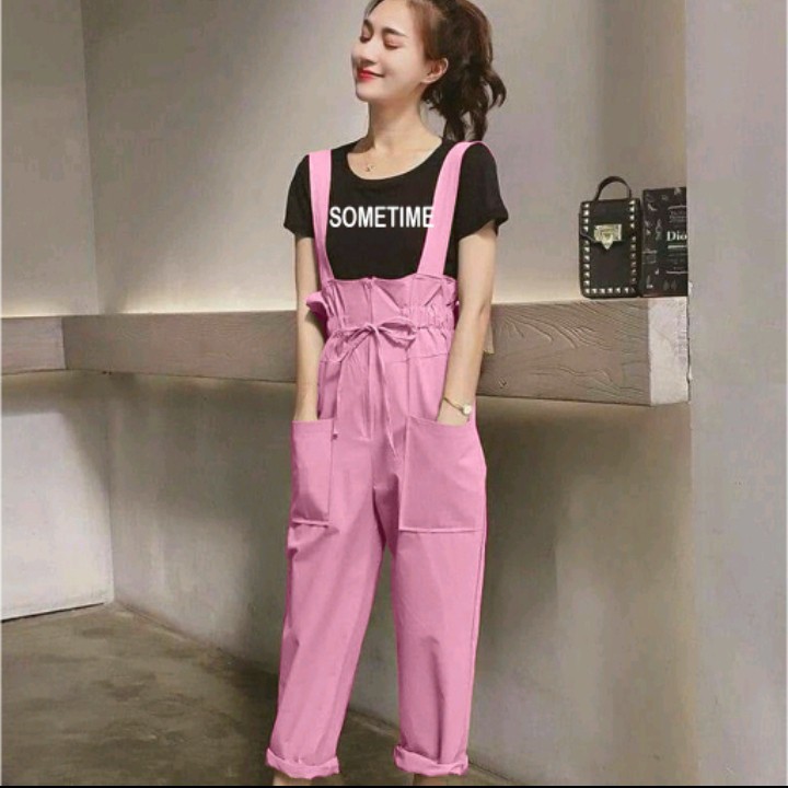 FWG - STELAN 2IN1 SOMETIME / OVERALL SET / SET / OVERALL WANITA / OVERAL BIGSIZE