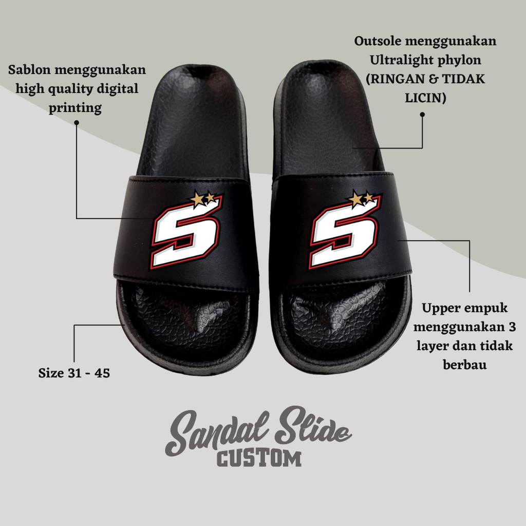 Sandal slop pria original custom MotoGP ZOHANN ZARCO