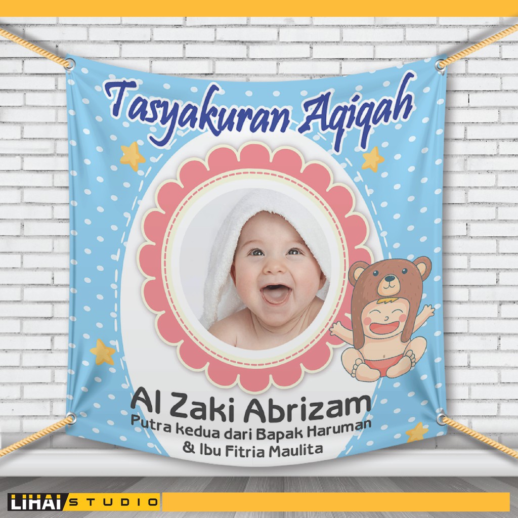 Backdrop Background Banner Spanduk Tasyakuran Aqiqah 008 Shopee Indonesia