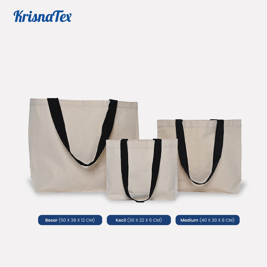 Tote Bag Alas Kanvas Natural Besar Polos - Tas Belanja Canvas Totebag