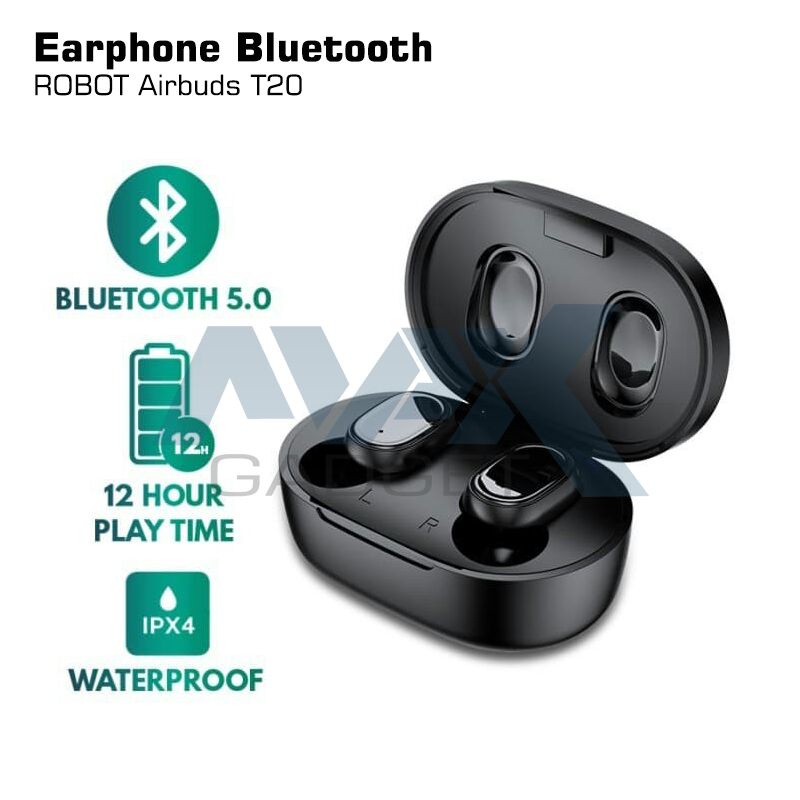 Earphone Bluetooth ROBOT Airbuds T20