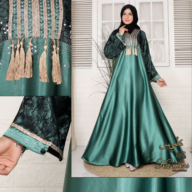 Gaun pesta muslim jumbo (LD 115 dan LD 120) warna putih