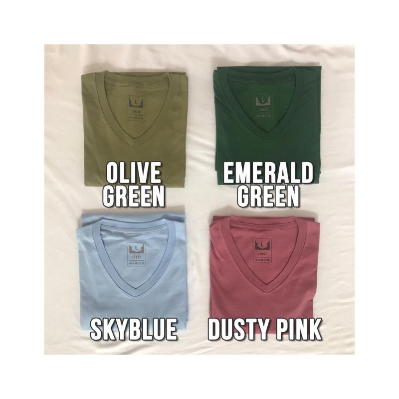 Kaos Polos Vneck Cotton Combed 30s