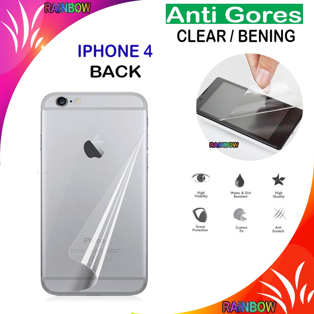 Anti Gores Untuk Iphone 4G / Iphone 4 Back / Iphone 4 Depan / Belakang / Iphone 4G Japan Screenguard HP AntiGores Handphone