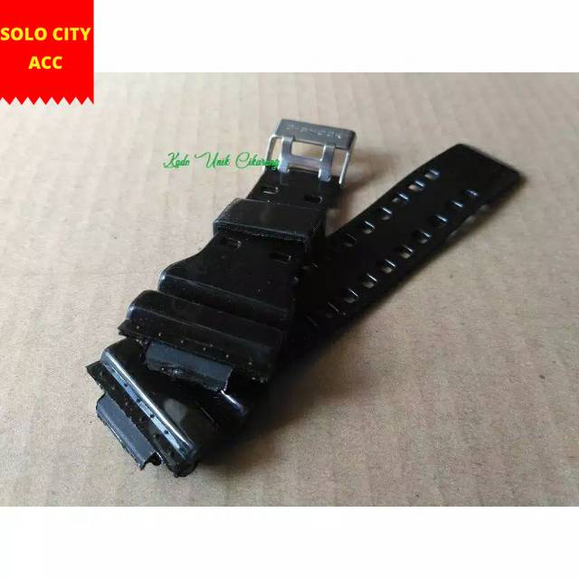 TALI JAM CASIO G-SHOCK GD-100 GA100 HITAM GLOSY METALIK RUBBER STRAP GD-100MS BLACK GLOSSY