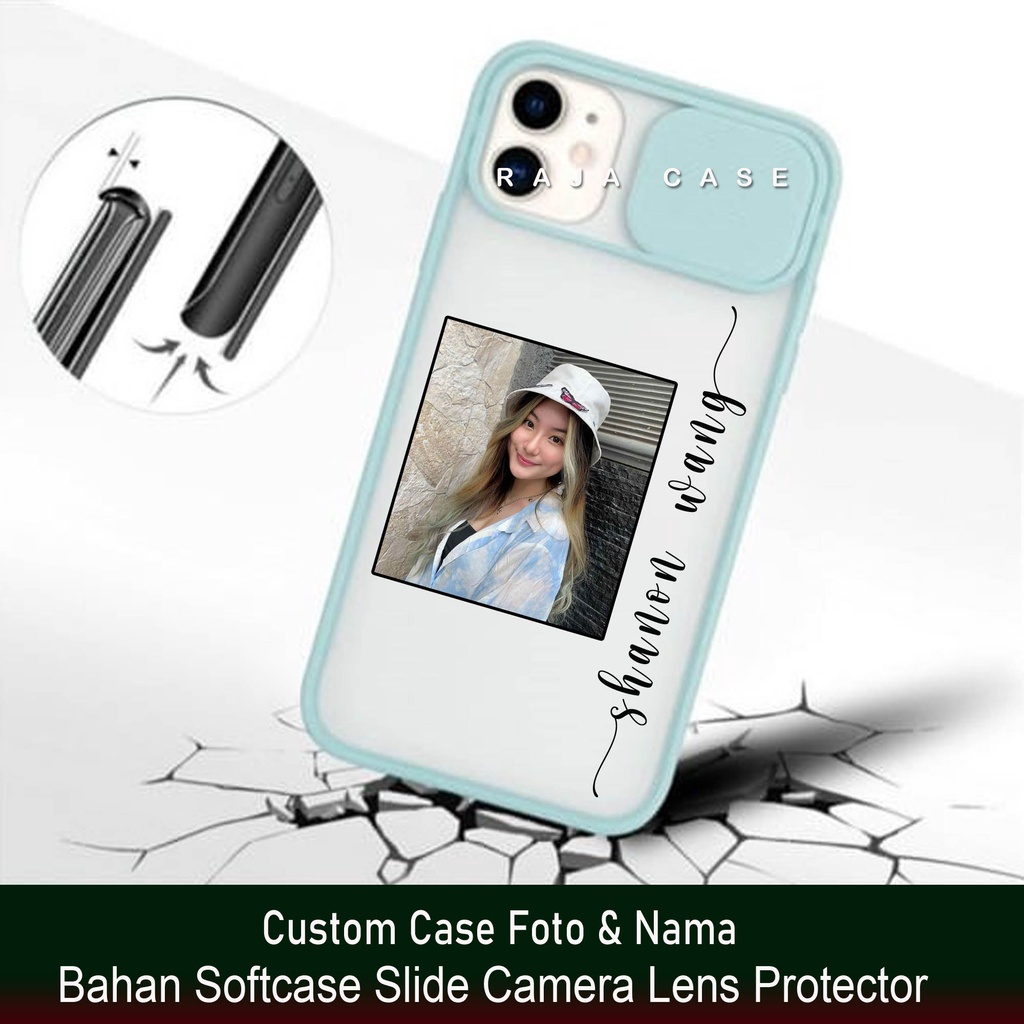 [Custom Case Foto & Nama ]SoftCase Slide Camera Protector For Oppo/Vivo/Samsung Case Hp A15 A16 A54 