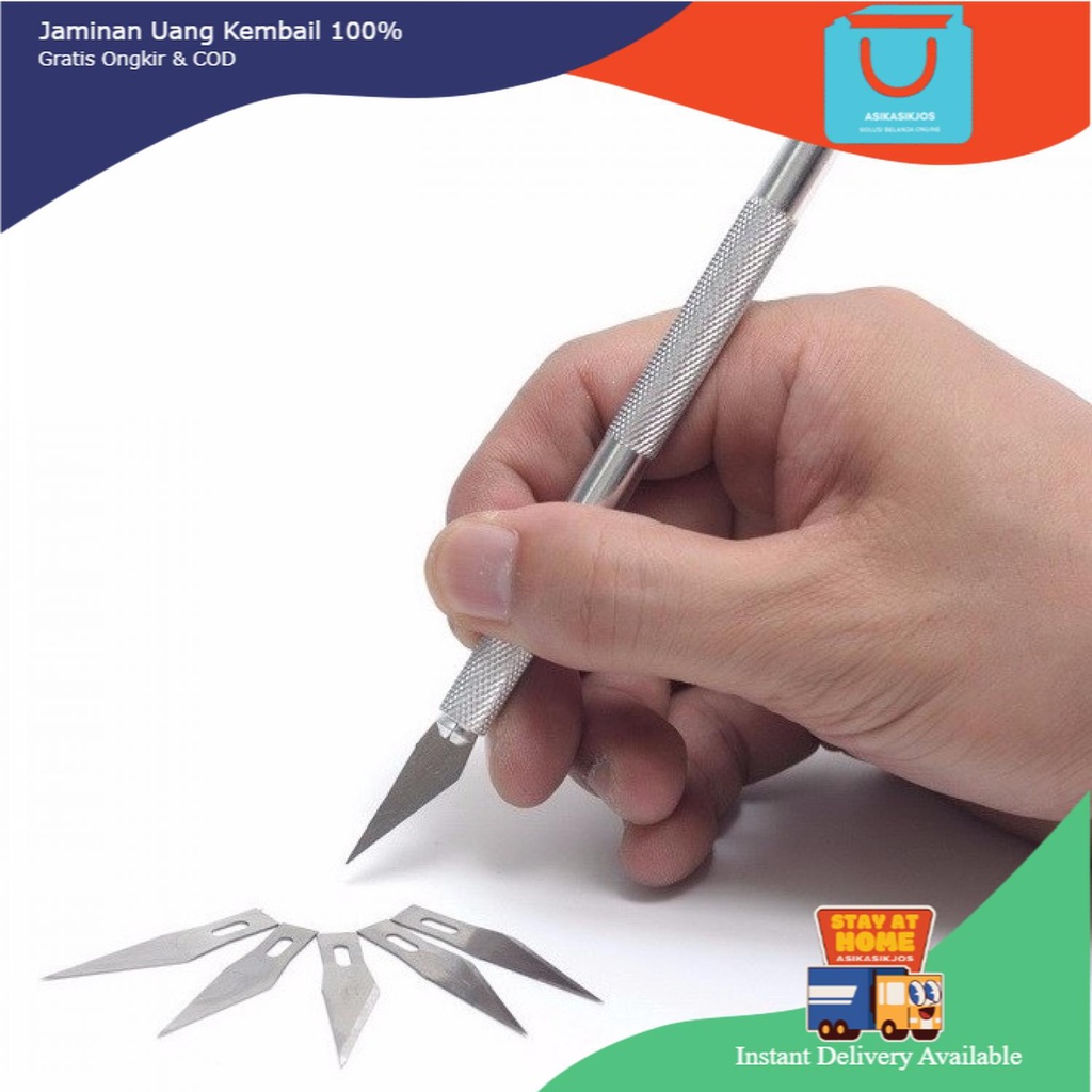 

KNIFEZER Pisau Ukir Seni Hobby Crafting Art Knife Metal Handle WL-9309