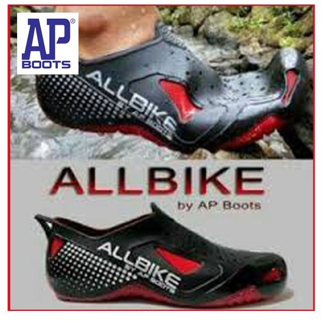 All Bike Merah 38-43 AP Boots / Sepatu Sepeda Motor Tahan Air / Sepatu Karet / Sepatu Biker