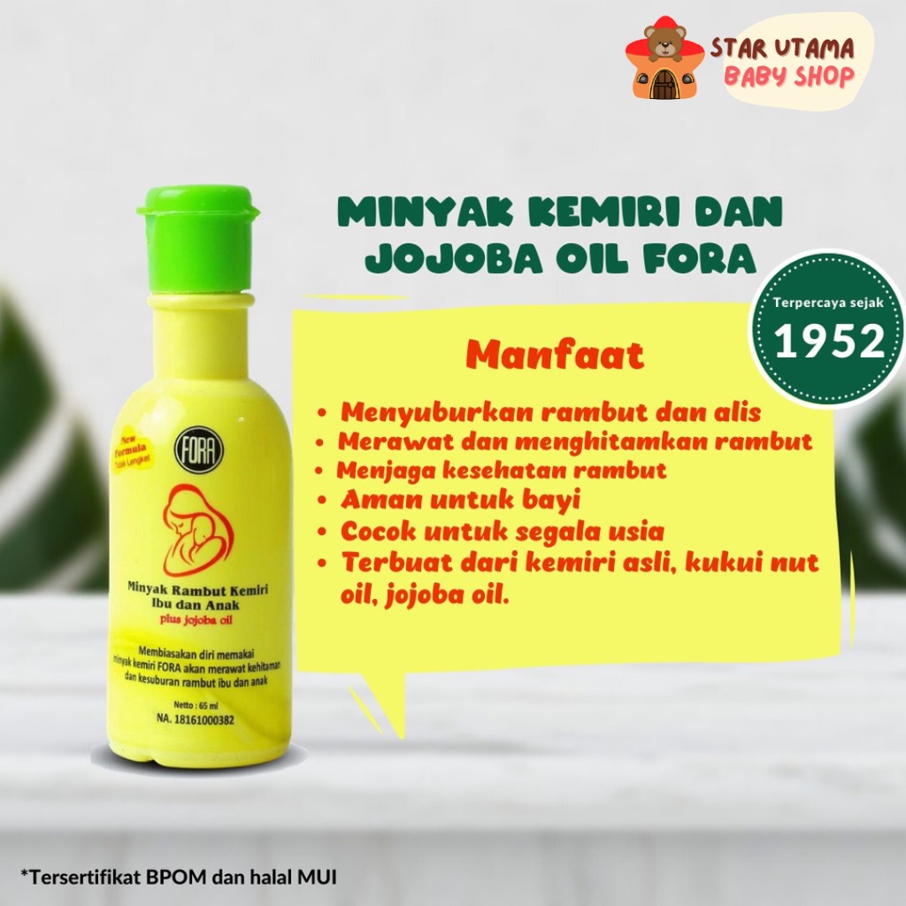 FORA Minyak Kemiri 65ML by Fora Penebal Alis Penebal Rambut Candlenut Oil 100% Produk Original