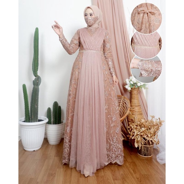 GAMIS TILLE SELENDANG / GAMIS PESTA BRUKAT / GAMIS TIKKE TUTU / GAMIS KONDANGAN / GAMIS PAGAR AYU/ G