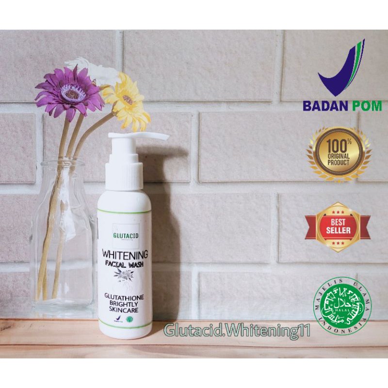 GLUTACID FACIAL WASH WHITENING Mencerahkan Kulit Tubuh