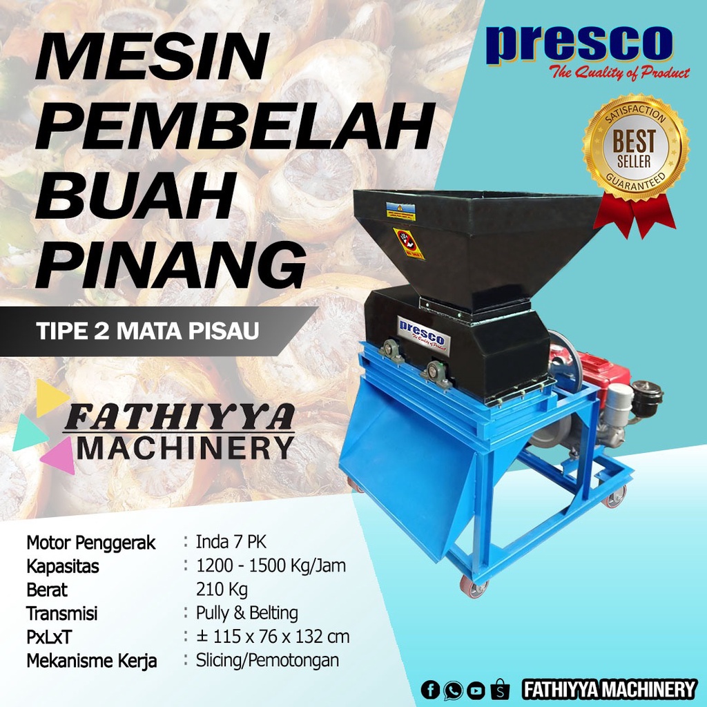 Mesin Pembelah Pinang Tipe 2 Mata Pisau