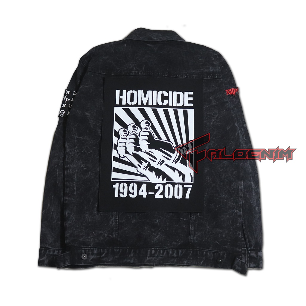 PATCH SABLON HOMICIDE EMBLEM SABLON TEMPELAN JAKET KEMEJA HOODIE JAKET JEANS PATCH BORDIR