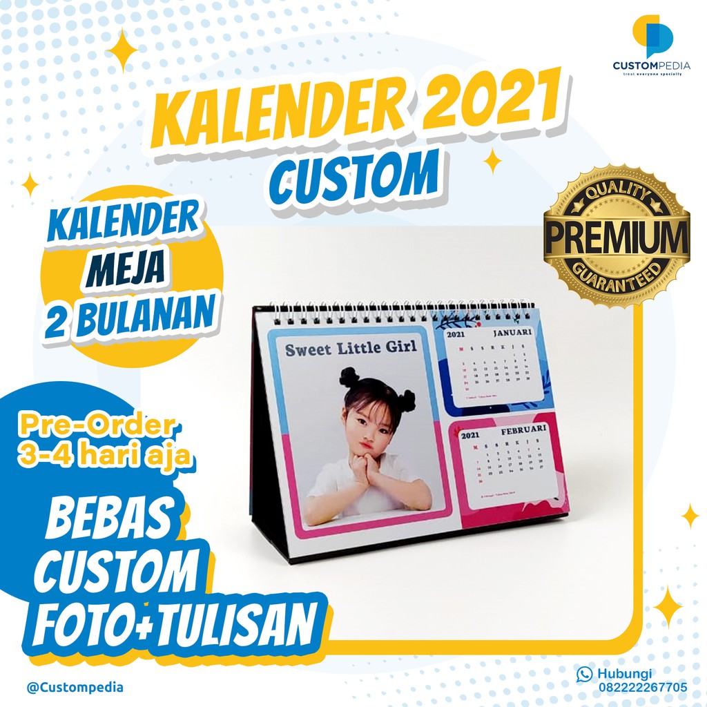

KALENDER MEJA 2021 CUSTOM 2 BULANAN (SOUVENIR CUSTOM FOTO UNIK HEMAT MURAH/HADIAH/KADO)