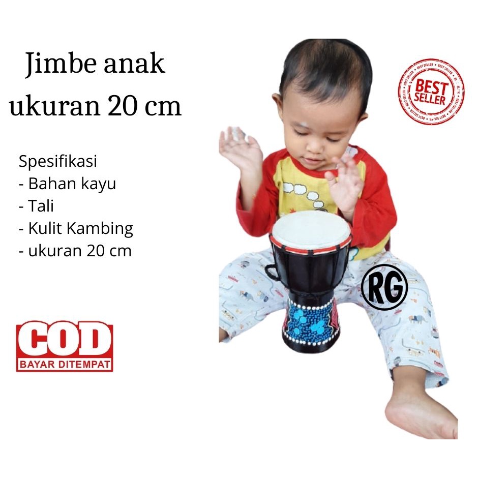 jimbe alat music ukuran 20 cm  gendang anak murah jimbe murah jimbe alat musik reggae