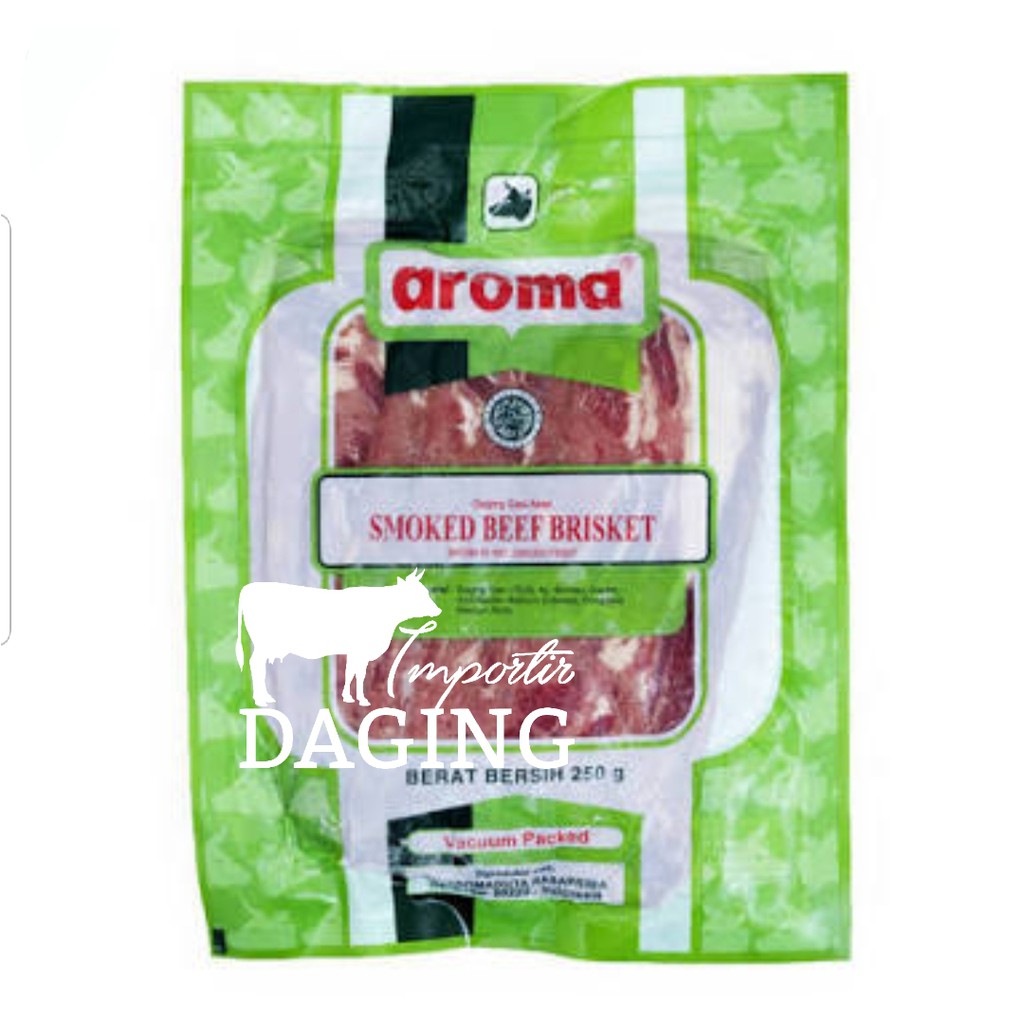 Jual Aroma Beef Bacon / Smoked Beef Brisket 1kg HALAL Shopee Indonesia