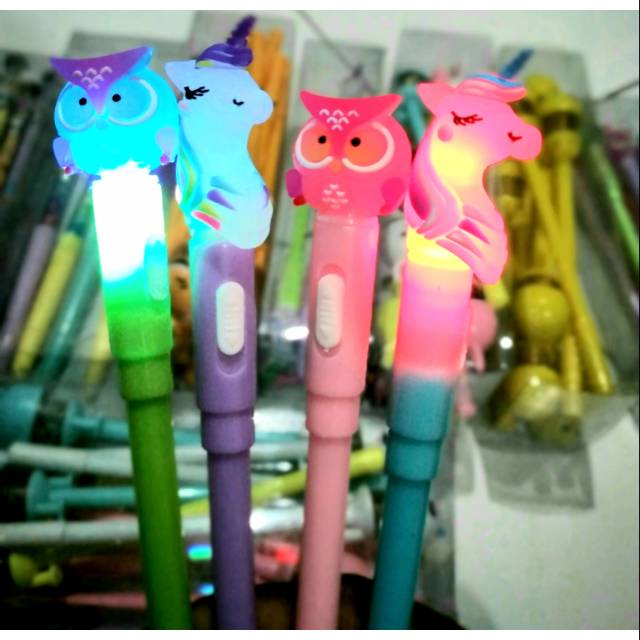 

Pulpen Gel LED karakter/Pena Gel LED