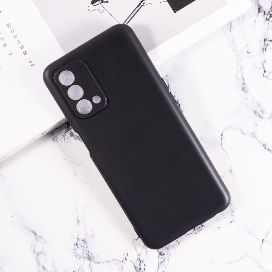 SoftCase Macaron Black Oppo Reno 5 5F 6 A74 4G 5G TPU Full Black matte Protection Camera Non Slip Premium case