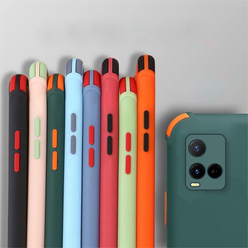 Soft Case Crack Macaron 2Tone Vivo Y21 Y21A Y21E Y21S Y21T Y33S Y33T Dengan Bumper Protect Pelindung Camera