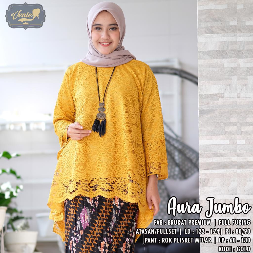 Atasan Kebaya Rinjani jumbo ld120 ld130/atasan kebaya bianca/atasan kebaya brukat jumbo/kebaya/atasan kebaya/kebaya wisuda/warna /gold/navy/dustypink/hijau/coksu