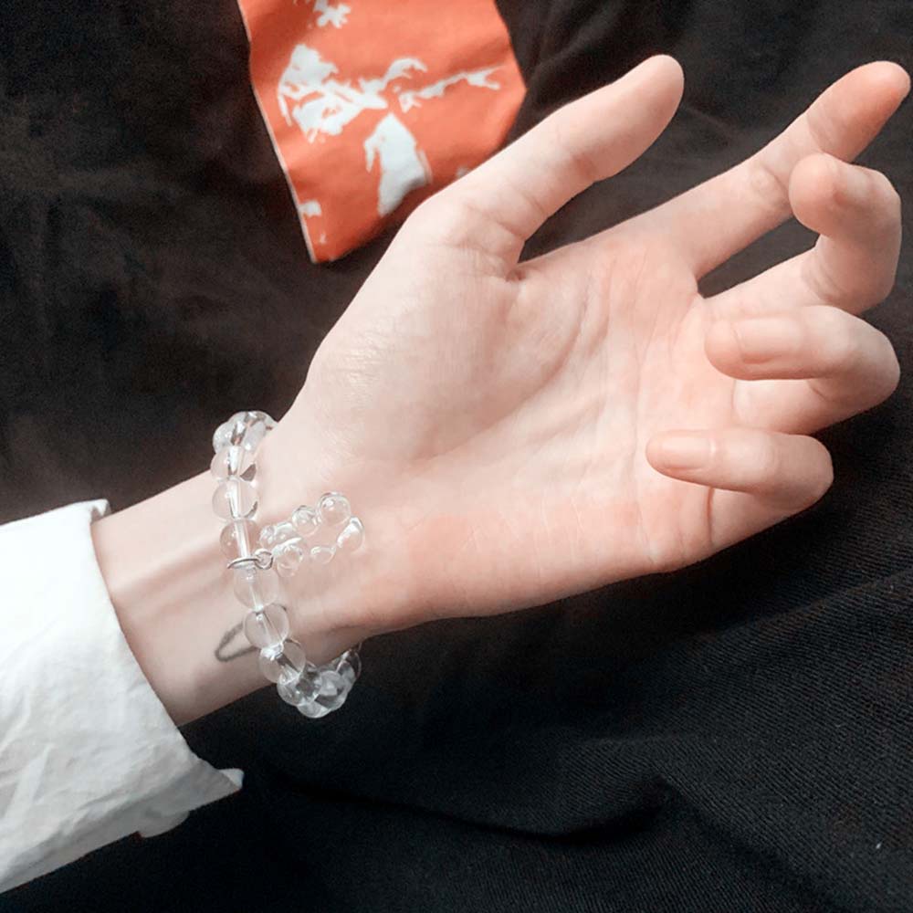 Gelang Kristal Transparan Dengan Liontin Beruang Untuk Wanita