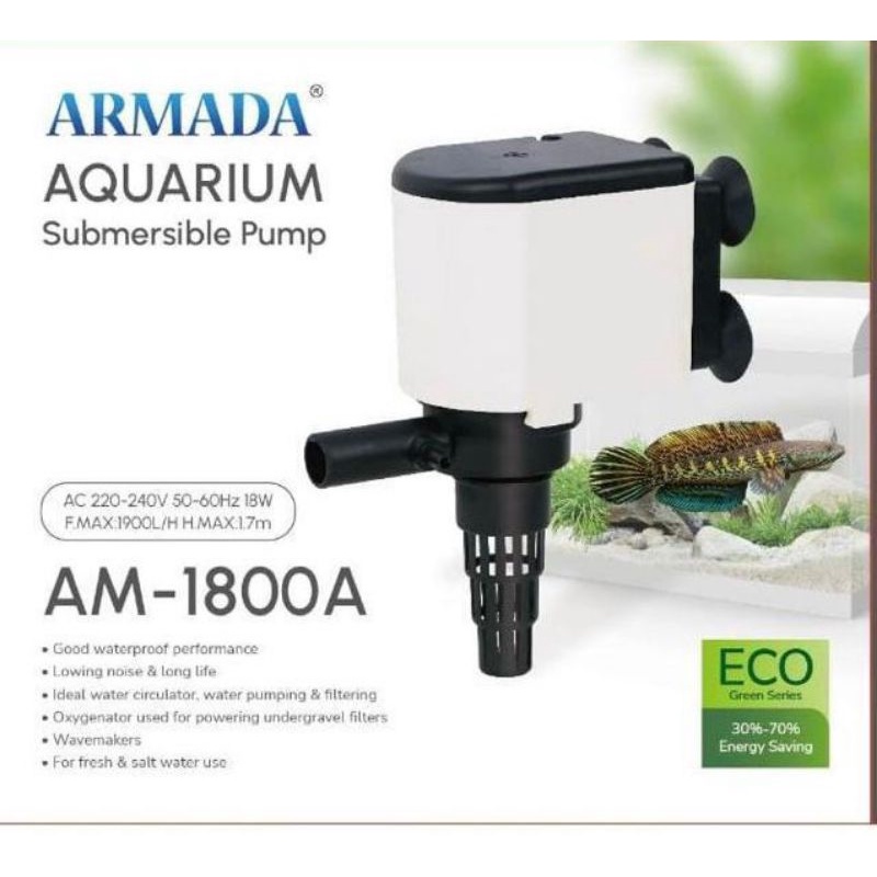 Meain Pompa Celup Aquarium ARMADA AM 1800 A Powerhead Aquarium 70 - 100Cm