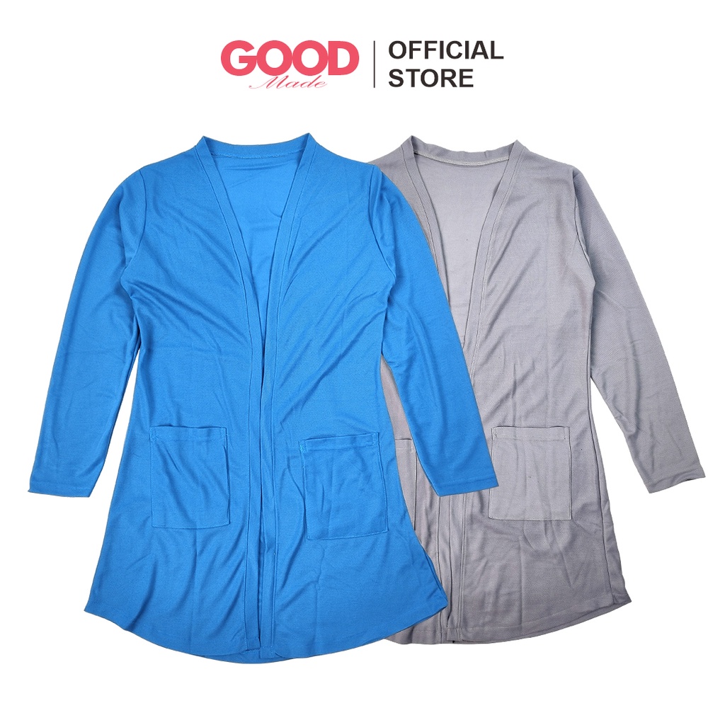 GOOD MADE - Long Cardigan Panjang | Cardigan Lacost Wanita | Muslimah Kardigan | Outer Polos | Atasan Wanita | COD