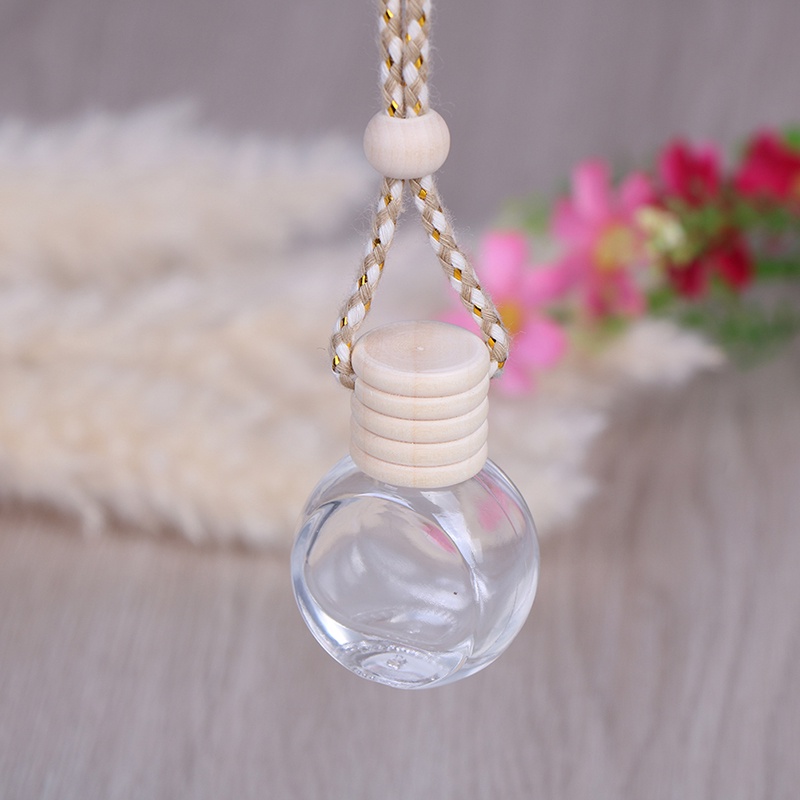 {LUCKID}1Pc Car 8ml hanging empty glass perfume bottles pendant car ornament