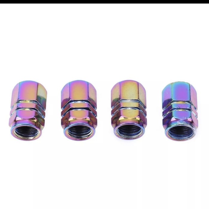 Tutup pentil Sepeda multi warna Rainbow aluminium alloy ukuran besar