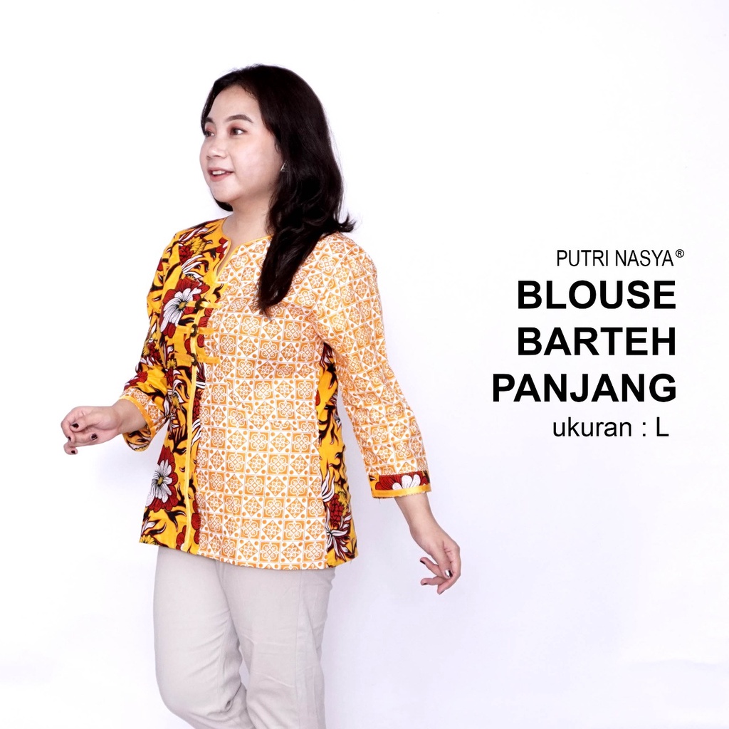 Blouse Batik Big Size Wanita Atasan Batik Lengkap S-M-L-XL-2L-3L-4L-5L-6L-7L Model Blus Jumbo Seragam Batik / Atasan Formal Kantor Wanita / Pakaian Seragam Batik Kerja Wanita / Pakaian Batik Kekinian LD 140 Model Terkini Modern Terbaru