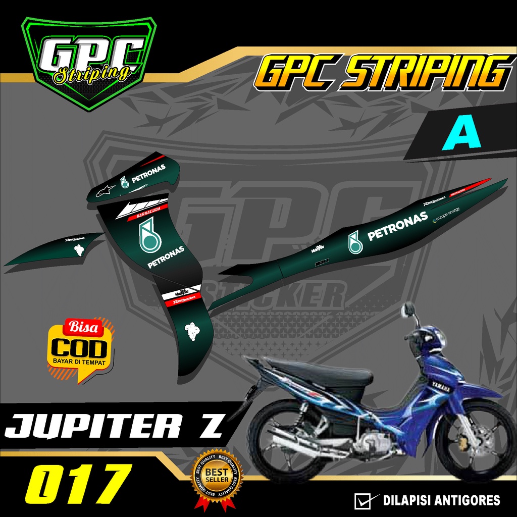 Sticker Striping Jupiter Z lama Burhan -Variasi List Motor Desain Petronas GPC 017
