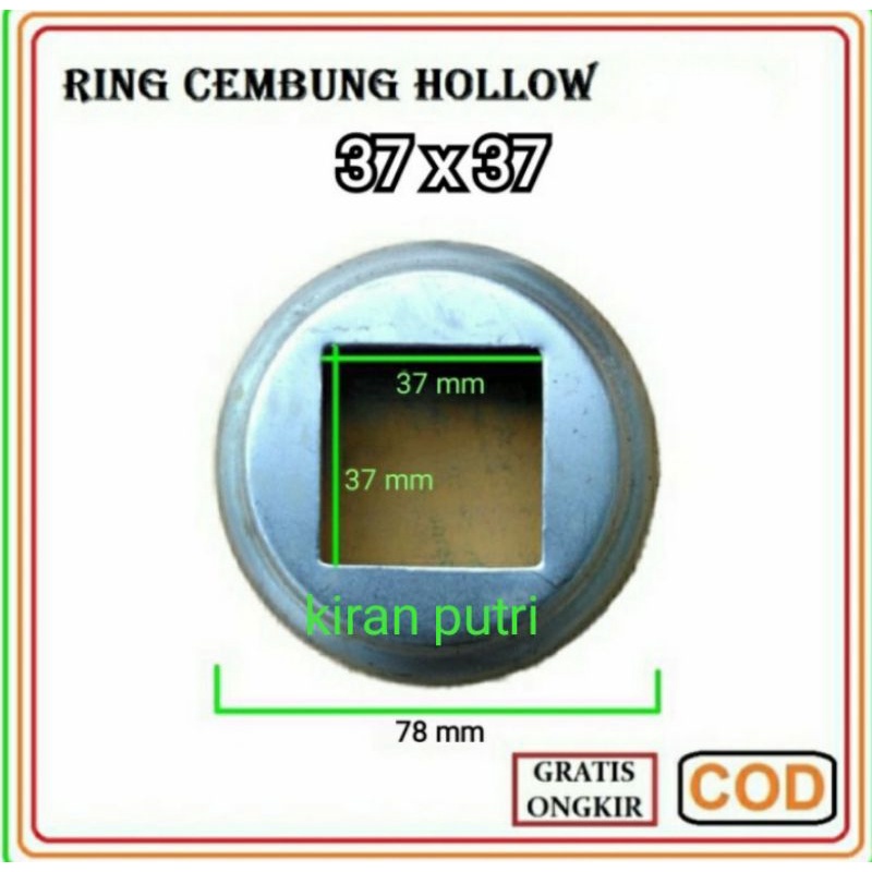 Ring bulat pipa hollow 37x37 kaki kring cembung ornamen pagar besi