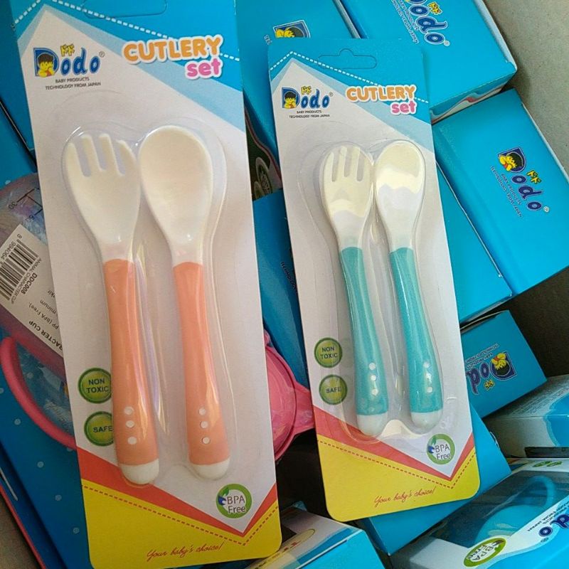 Baby Spoon Sendok Garpu Alat Makan Bayi Cutlery Feeding Set dodo bpa free