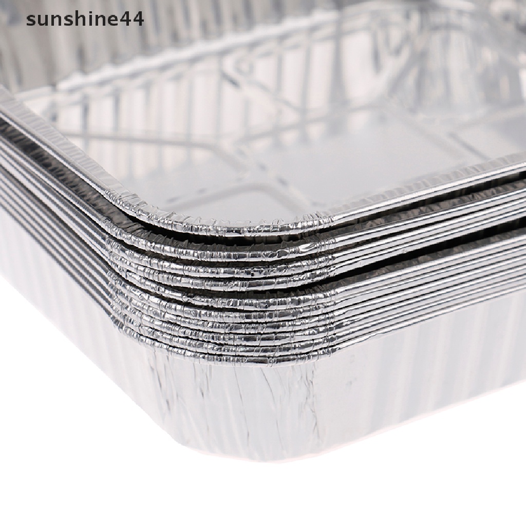 Sunshine 10PCS Loyang Kue Bentuk Kotak Bahan Aluminum Foil