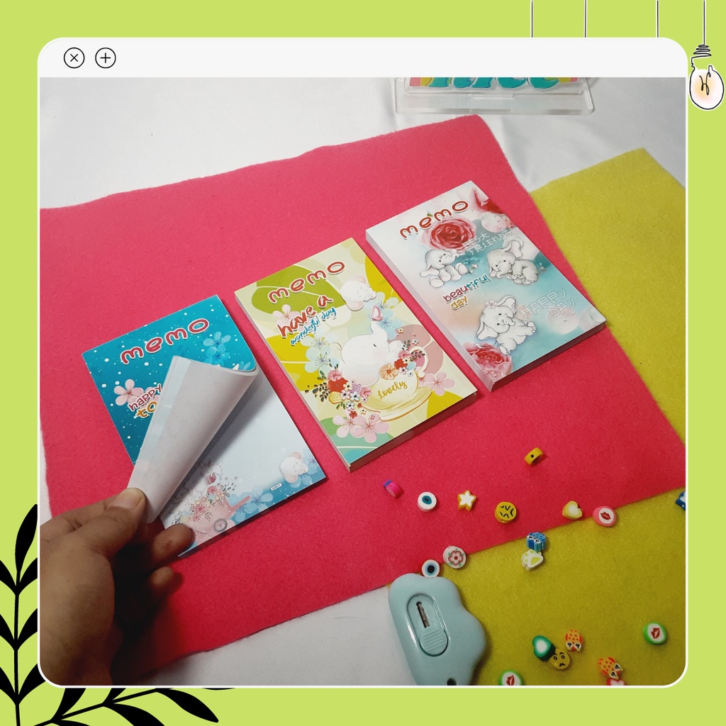 

MEMO MOTIF LUCU ISI 100 LEMBAR | MOTIF GAJAH, KELINCI
