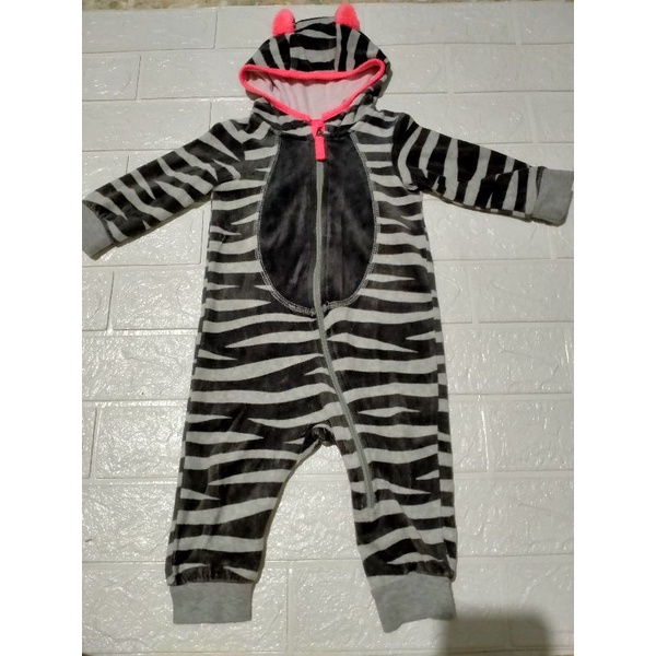 Preloved Like New Sleepsuit Hoddie H&M Baby Zebra Girl Preloved Sleepsuit Bulu HnM Baby Preloved  Sl