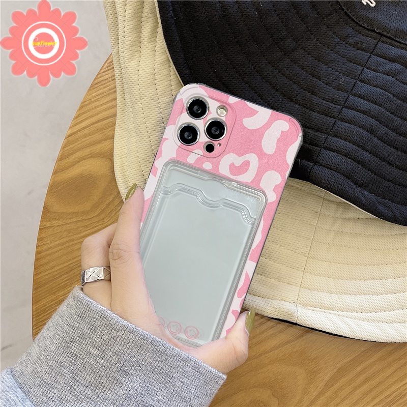 Milk Leopard Card Holder Case Realme C11 2020 10 Pro 5G 5 5i 5s C3 6i C35 C30 C31 C25 C25S C11 2021 C12 C21Y C25Y C20 C20A Transparan Shockproof Soft TPU Back Cover